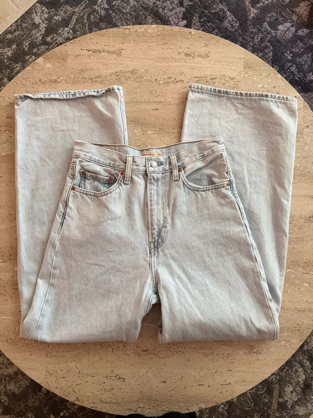 Levi's Premium Ribcage Wide Leg Light Wash Jeans Size 27